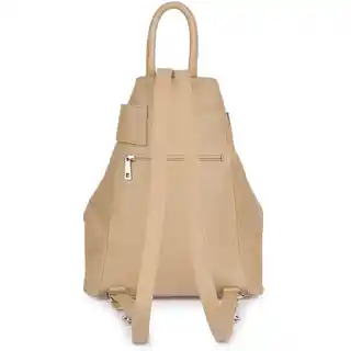 Beltimore Skórzany plecak damski elegancki z zapięciem beżowy T54