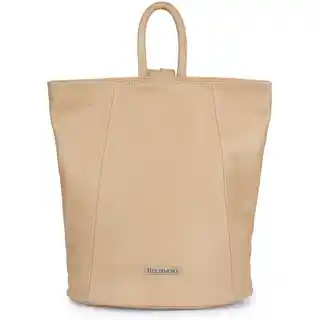 Beltimore Skórzany plecak damski elegancki z zapięciem beżowy T54