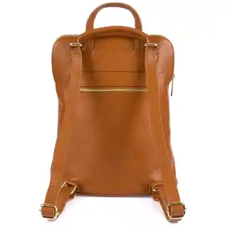 Beltimore Skórzany plecak damski torba 2w1 elegancki A4 włoski pojemny camel Vera Pelle S40