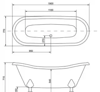 Besco Amelia Wanna wolnostojąca 190x77 cm biała