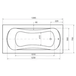 Besco Aria ProSafe Wanna prostokątna 140x70 cm akrylowa płytka biała