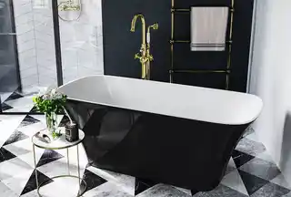Besco Assos S-Line Black&White Wanna wolnostojąca 160x70 cm czarna/biała
