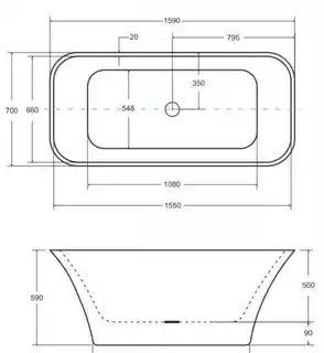 Besco Assos S-Line Wanna wolnostojąca 160x70 cm biała