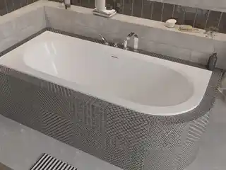 Besco Avita Slim wanna narożna lewa 160x75 cm biała komplet syfon przelew chrom