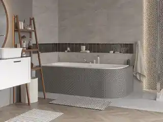 Besco Avita Slim wanna narożna lewa 170x75 cm biała komplet syfon przelew chrom