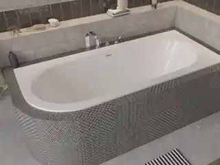 Besco Avita Slim wanna narożna prawa 180x80 cm biała komplet syfon przelew chrom