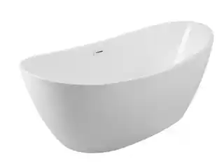 Besco Ayla wanna wolnostojąca 170x80 cm biały przelew syfon klik-klak chrom