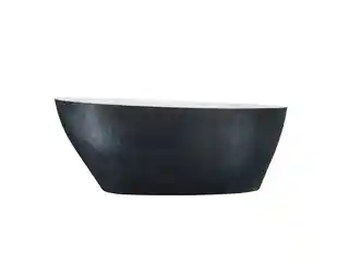 Besco Goya Glam wanna wolnostojąca 160x70 cm złota, biała, konglomeratowa, odpływ klik-klak