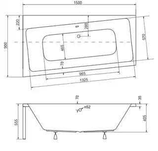 Besco Infinity wanna asymetryczna 150x90 cm lewa biała