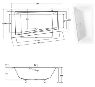 Besco Intima 150x85cm wanna asymetryczna lewa