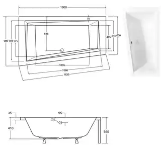 Besco Intima wanna asymetryczna lewa 160x90 cm