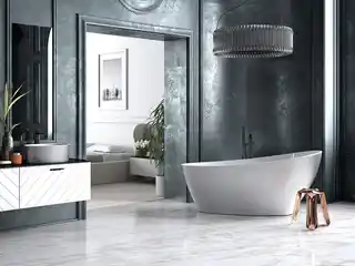 Besco Keya Glam wanna wolnostojąca chrom srebrna 165x70cm odpływ klik-klak
