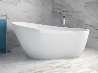 Besco Melody Wanna wolnostojąca z przelewem 150x80 cm biała