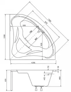 Besco Mia Wanna narożna symetryczna 120x120 cm akrylowa biała