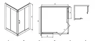 Besco Modern kabina kwadratowa 80x80x165cm mrożone MK-80-165-M