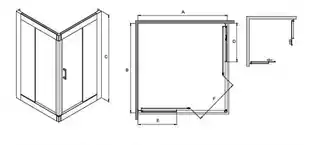 Besco Modern kabina kwadratowa 80x80x185cm mrożone MK-80-185-M