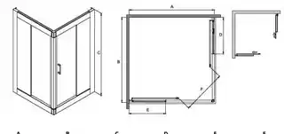 Besco Modern kabina kwadratowa 90x90x165cm mrożone MK-90-165-M