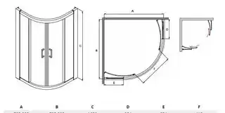 Besco Modern kabina półokrągła 80x80x165cm mrożone MP-80-165-M