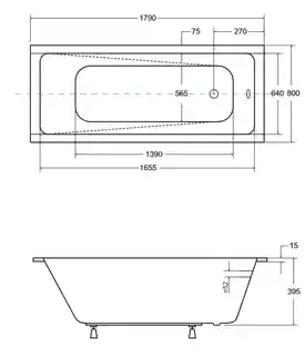 Besco Modern Slim wanna prostokątna 180x80 cm biała do zabudowy