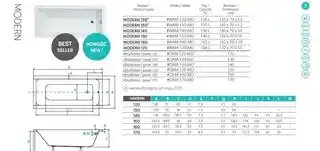 Besco Modern Wanna prostokątna 130x70 cm biała