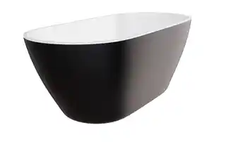 Besco Moya wanna wolnostojąca 160x68cm biało-czarna matowa konglomeratowa