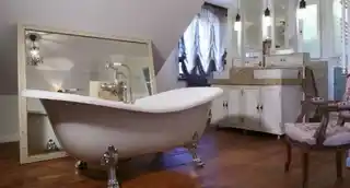 Besco Otylia wanna owalna Retro 160x77 biało-czarna