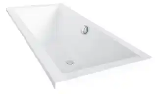 Besco Quadro Slim Wanna prostokątna 155x70 cm akrylowa biała