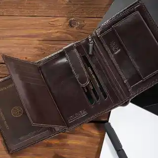 Betlewski Portfel wężowy BPM-PP-70 ciemnobrązowy