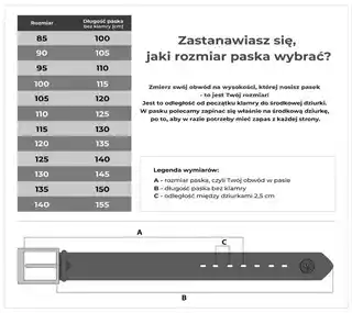 Betlewski Skórzany pasek LIC35-0 brązowy 135