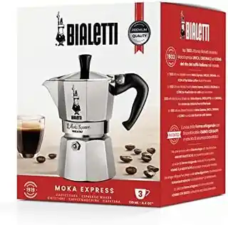 Bialetti Kawiarka Moka Express 3 czajniki, stal nierdzewna, 150 ml