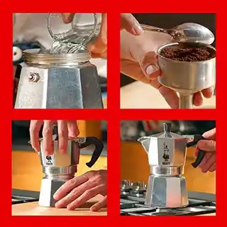 Bialetti Kawiarka Moka Express 3 czajniki, stal nierdzewna, 150 ml