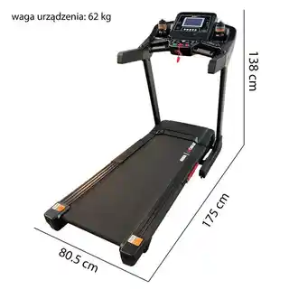 Bieżnia elektryczna Enero Fit W800, regulacja prędkości, składana, czarna, wyświetlacz LCD, max obciążenie 120 kg