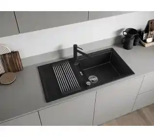 Blanco ADIRA XL 6 S 527617 Granitowy Czarny Zlewozmywak prostokątny