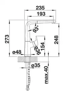 Blanco Avona-S Silgranit-Look Bateria kuchenna z wyciąganą wylewką wulkaniczny szary 526928
