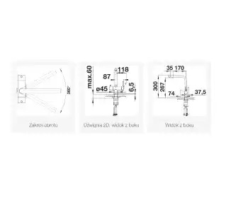 Blanco Bateria Fontas II 527736 Satynowa ciemna stal