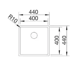 Blanco CLARON 400-U 523385 Stalowy Srebrny Zlewozmywak kwadratowy