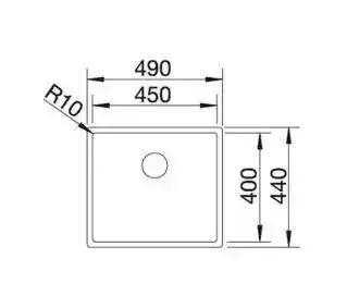 Blanco CLARON 450-U 521575 Stalowy Srebrny Zlewozmywak prostokątny