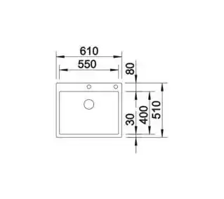 Blanco CLARON 550-IF/A 521639 Stalowy Srebrny Zlewozmywak prostokątny