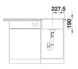 Blanco DALAGO 45 527059 Granitowy Biały Zlewozmywak prostokątny