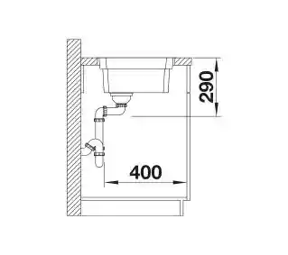 Blanco ETAGON 500-IF 521840 Stalowy Srebrny Zlewozmywak prostokątny