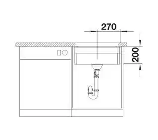 Blanco ETAGON 500-U 525150 Ceramiczny Magnolia Zlewozmywak prostokątny