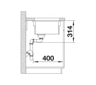 Blanco ETAGON 500-U 525150 Ceramiczny Magnolia Zlewozmywak prostokątny