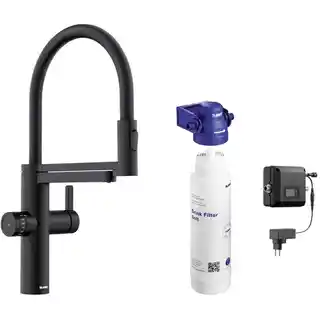 Blanco Evol-S Pro Bateria kuchenna z wyciąganą wylewką z filtrem czarny mat 526636