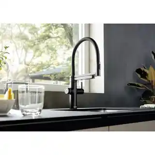 Blanco Evol-S Pro Bateria kuchenna z wyciąganą wylewką z filtrem czarny mat 526636