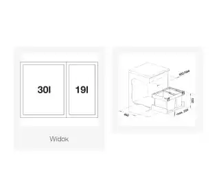 Blanco FLEXON II Low 60/2 1x30l 1x19l Sortownik odpadów