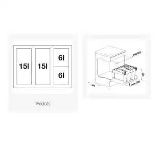 Blanco FLEXON II Low 60/4 2x15l 2x6l Sortownik odpadów