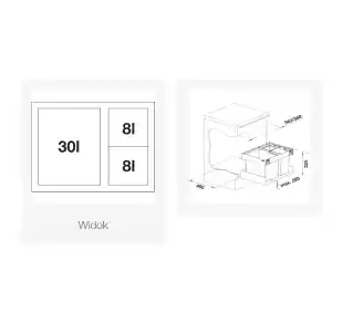 Blanco FLEXON II Low XL 60/3 1x30l 2x8l Sortownik odpadów