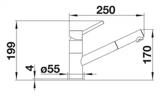 Blanco Kano-S Silgranit-Look Bateria kuchenna z wyciąganą wylewką wulkaniczny szary/chrom 526952