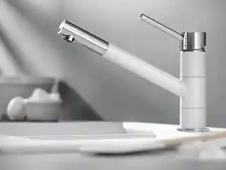 Blanco Kano Silgranit-Look Bateria kuchenna delikatny biały/chrom 526951