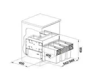Blanco Kosz na śmieci Select II 60/3 Orga 3x15L